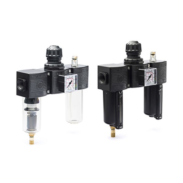 E/23-SC MEDIUM - Gruppo filtro - Regolatore - Lubrificatore modulare CON SCARICO AUTOMATICO DI CONDENSA - TECNOPOLIMERO o METALLO - Ani E/23-SC MEDIUM - Gruppo filtro - Regolatore - Lubrificatore modulare CON SCARICO AUTOMATICO DI CONDENSA - TECNOPOLIMERO o METALLO - Ani